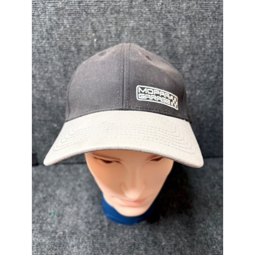 Mopar Garage Hat Black Grey Two Tone Embroidered Adjustable Cotton Baseball Cap